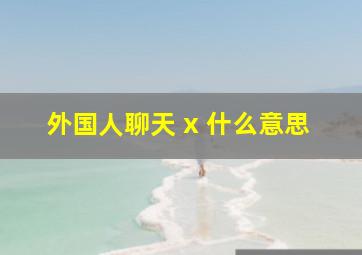 外国人聊天 x 什么意思